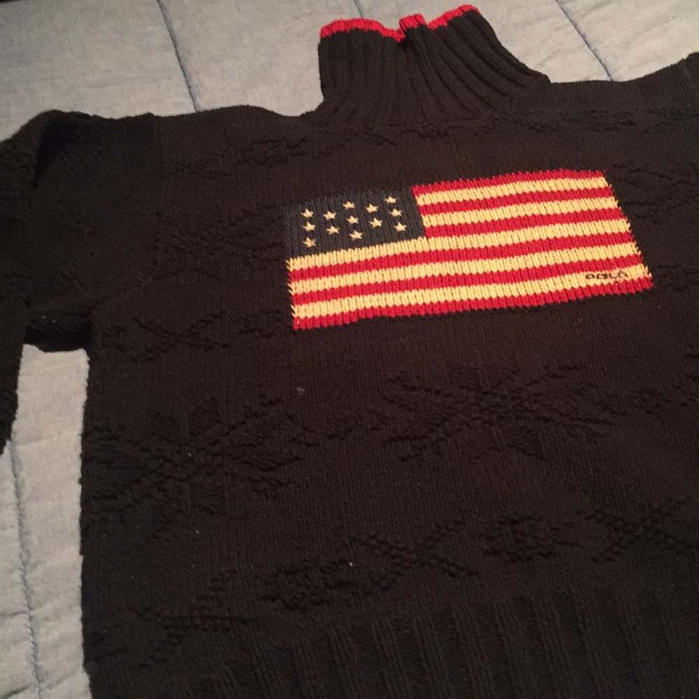 Authentic polo flag sweater. Euc!!!!
